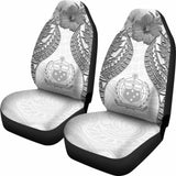 Samoa Polynesian Car Seat Covers Pride Seal And Hibiscus White - 232125 - YourCarButBetter