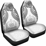 Samoa Polynesian Car Seat Covers Pride Seal And Hibiscus White - 232125 - YourCarButBetter