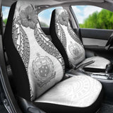 Samoa Polynesian Car Seat Covers Pride Seal And Hibiscus White - 232125 - YourCarButBetter