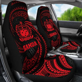 Samoa Polynesian Car Seat Covers - Red Tribal Wave - 093223 - YourCarButBetter