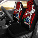 Samoa Polynesian Car Seat Covers - Tribal Wave Tattoo Flag Color - 174914 - YourCarButBetter