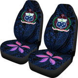 Samoa Seal In Polynesian Tattoo Blue Style Car Seat Covers 211904 - YourCarButBetter