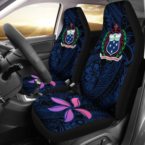 Samoa Seal In Polynesian Tattoo Blue Style Car Seat Covers 211904 - YourCarButBetter