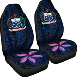 Samoa Seal In Polynesian Tattoo Blue Style Car Seat Covers 211904 - YourCarButBetter