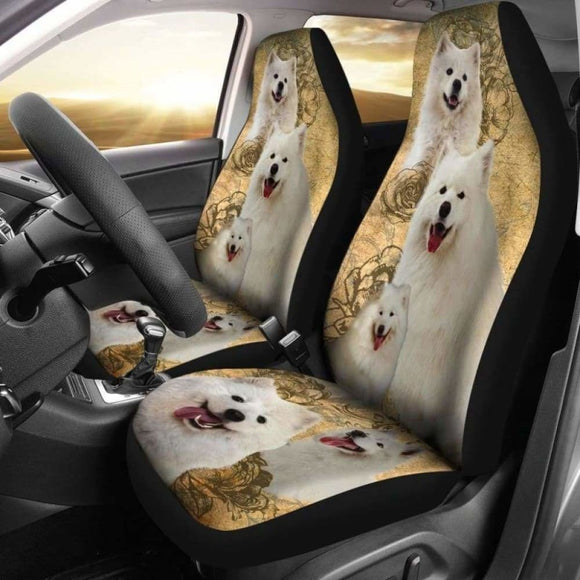 Samoyed Dogs Pets Animals Car Seat Covers 090629 - YourCarButBetter