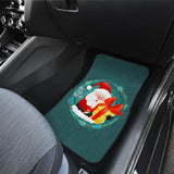 Santa Claus Ho Ho Ho Blue Theme Xmas Car Floor Mats 211603 - YourCarButBetter