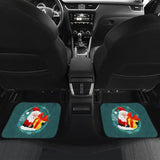 Santa Claus Ho Ho Ho Blue Theme Xmas Car Floor Mats 211603 - YourCarButBetter