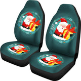 Santa Claus Ho Ho Ho Blue Theme Xmas Car Seat Covers 211603