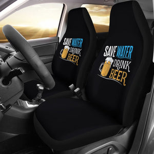 Save Water Drink Beer Funny Beer Drinking Car Seat Covers 210206 - YourCarButBetter