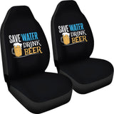 Save Water Drink Beer Funny Beer Drinking Car Seat Covers 210206 - YourCarButBetter