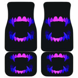 Scary Teeth Blue Neon Color Car Floor Mats 153908 - YourCarButBetter