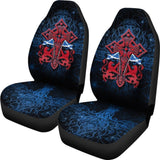 Scotland Celtic Car Seat Covers - Lion Rampant With Celtic Tree & Cross 184610 - YourCarButBetter