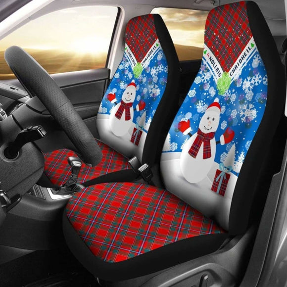 Scotland Christmas Thistle Car Seat Covers Nollaig Chridheil Style Snowman K13 112608 - YourCarButBetter