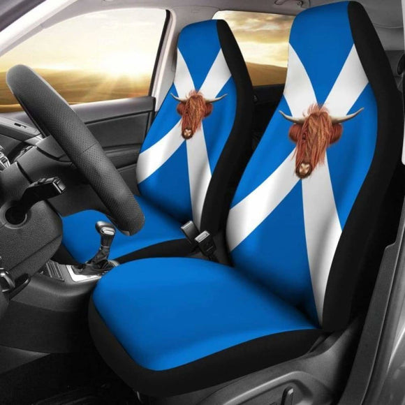 Scotland Highland Cow Car Seat Cover 144730 - YourCarButBetter