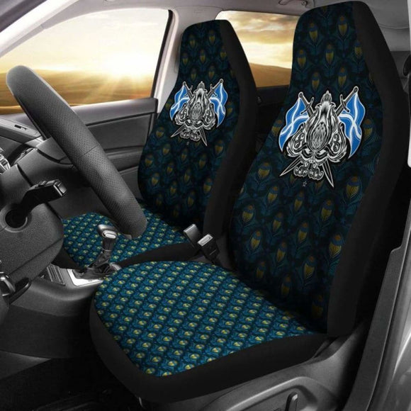 Scotland Thistle Plant With Crossed Flags Car Seat Covers 160905 - YourCarButBetter