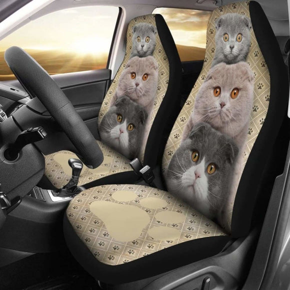 Scottish Fold Cat Car Seat Covers For Cat Lover 112428 - YourCarButBetter