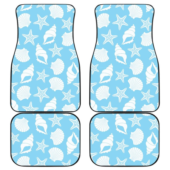 Sea-blue Seashells Car Floor Mats 212203 - YourCarButBetter