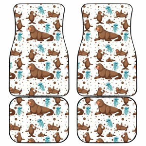 Sea Lion Seals Jellyfish Pattern Front And Back Car Mats 154813 - YourCarButBetter