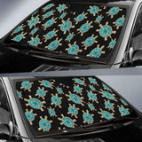 Sea Turtle Blue Stone Pattern Car Auto Sun Shades 104020 - YourCarButBetter