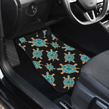 Sea Turtle Blue Stone Pattern Front And Back Car Mats 091814 051512 - YourCarButBetter