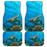 Sea Turtle Swimming Coral Reef Car Floor Mats 210301 - YourCarButBetter