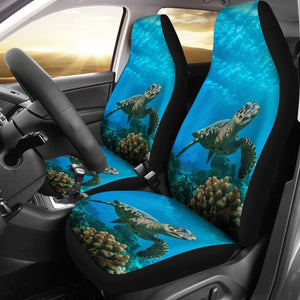 Sea Turtle Swimming Coral Reef Car Seat Covers 210301 - YourCarButBetter