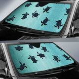 Sea Turtle With Blue Ocean Backgroud Car Auto Sun Shades 104020 - YourCarButBetter