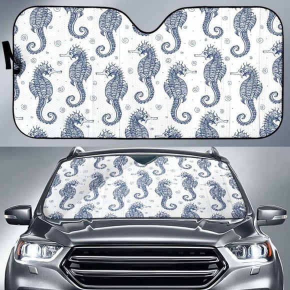 Seahorse Pattern Background Car Auto Sun Shades 460402 - YourCarButBetter