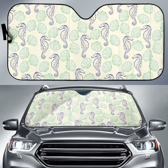 Seahorse Shell Pattern Car Auto Sun Shades 460402 - YourCarButBetter