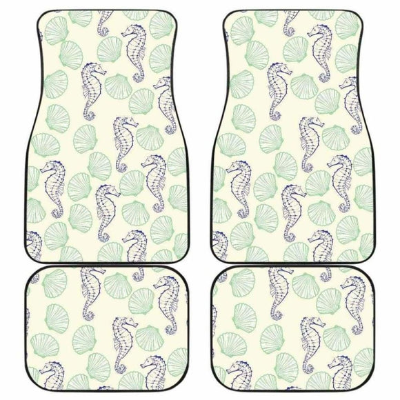 Seahorse Shell Pattern Front And Back Car Mats 174914 - YourCarButBetter