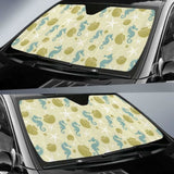 Seahorse Shell Starfish Pattern Background Car Auto Sun Shades 460402 - YourCarButBetter