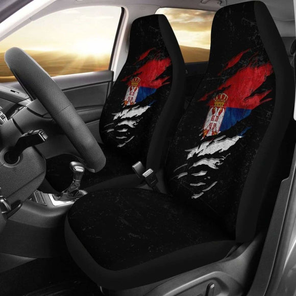 Serbia In Me Car Seat Covers - Special Grunge Style (Set Of Two) 232125 - YourCarButBetter