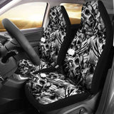 Set 2 Gothic Skull Car Seat Covers 172727 - YourCarButBetter