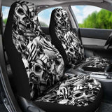 Set 2 Gothic Skull Car Seat Covers 172727 - YourCarButBetter