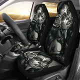 Set 2 Pcs Beautiful Girl Seat Cover Sugar Skulls 101207 - YourCarButBetter