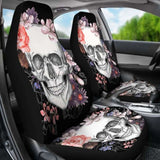 Set 2 Pcs Floral Gothic Sugar Skull Car Seat Covers 172727 - YourCarButBetter