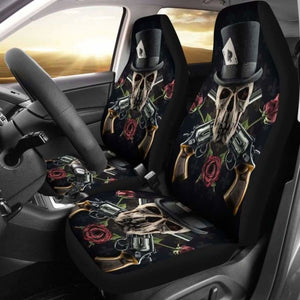 Set 2 Pcs Gothic Skull Car Seat Covers 101207 - YourCarButBetter