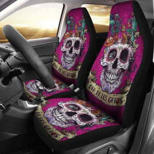 Set 2 Pcs Gothic Skull Car Seat Covers 101207 - YourCarButBetter