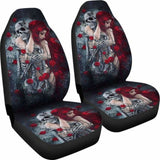 Set 2 Pcs Gothic Skull Car Seat Covers 172727 - YourCarButBetter