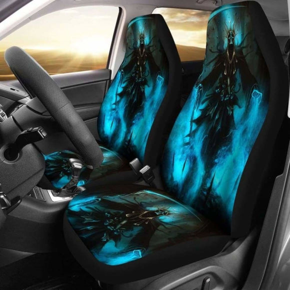 Set 2 Pcs Gothic Skull Car Seat Covers 172727 - YourCarButBetter