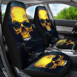 Set 2 Pcs Gothic Skull Car Seat Covers 172727 - YourCarButBetter