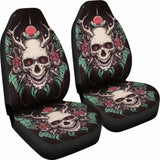 Set 2 Pcs Gothic Skull Car Seat Covers 172727 - YourCarButBetter