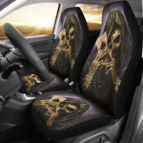 Set 2 Pcs Gothic Skull Car Seat Covers 172727 - YourCarButBetter