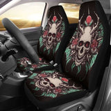 Set 2 Pcs Gothic Skull Car Seat Covers 172727 - YourCarButBetter