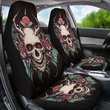 Set 2 Pcs Gothic Skull Car Seat Covers 172727 - YourCarButBetter