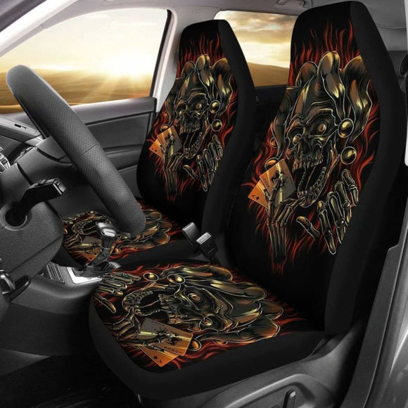 Set 2 Pcs Gothic Skull Car Seat Covers 172727 - YourCarButBetter