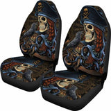 Set 2 Pcs Gothic Skull Car Seat Covers 172727 - YourCarButBetter