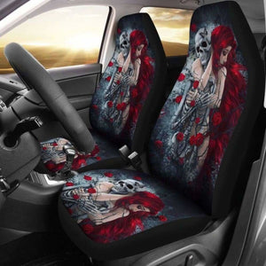 Set 2 Pcs Gothic Skull Car Seat Covers 172727 - YourCarButBetter