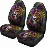 Set 2 Pcs Gothic Skull Dragon Car Seat Covers 101207 - YourCarButBetter