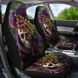 Set 2 Pcs Gothic Skull Dragon Car Seat Covers 101207 - YourCarButBetter